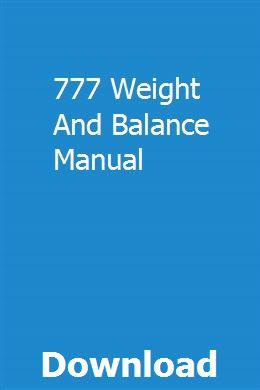 777 weight and balance manual pdf